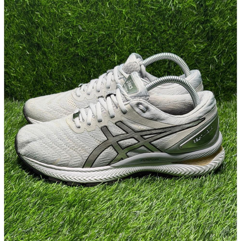 Asics Gel-Nimbus 22 Piedmont Grey White Running Shoes 1012A664 Womens 8.5